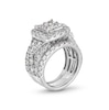 Thumbnail Image 3 of 5 CT. T.W. Princess-Cut Quad Cushion Frame Bridal Set in 14K White Gold