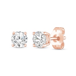 1/2 CT. T.W. Diamond Solitaire Stud Earrings in 10K Rose Gold (J/I3)