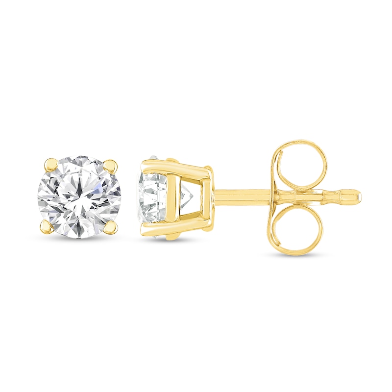 Main Image 2 of 1/2 CT. T.W. Diamond Solitaire Stud Earrings in 10K Gold (J/I3)