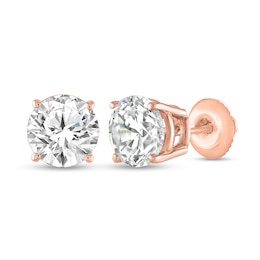 1 CT. T.W. Diamond Solitaire Stud Earrings in 14K Rose Gold (J/I3)