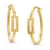 Thumbnail Image 1 of Diamond-Cut Buckle Hoop Earrings in Hollow 10K Gold