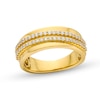 Thumbnail Image 1 of Men's 1/2 CT. T.W. Diamond Slanted Double Row Ring in 14K Gold