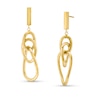 Thumbnail Image 0 of Diamond-Cut Interlocking Circles Dangle Drop Earrings in Hollow 10K Gold