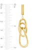 Thumbnail Image 2 of Diamond-Cut Interlocking Circles Dangle Drop Earrings in Hollow 10K Gold