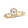 Thumbnail Image 1 of Vera Wang Love Collection 3/4 CT. T.W. Emerald-Cut Diamond Frame Art Deco Engagement Ring in 14K Gold (I/SI2)