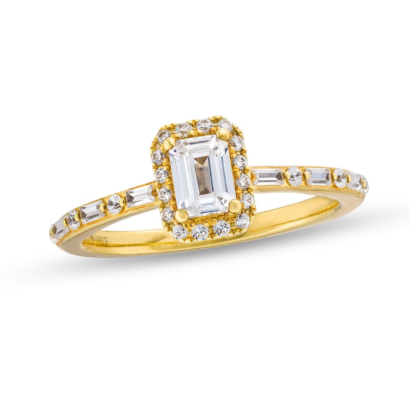 4.44 Ctw Emerald Cut & Baguettes 3-Stone Diamond Engagement Ring E VS1 GIA