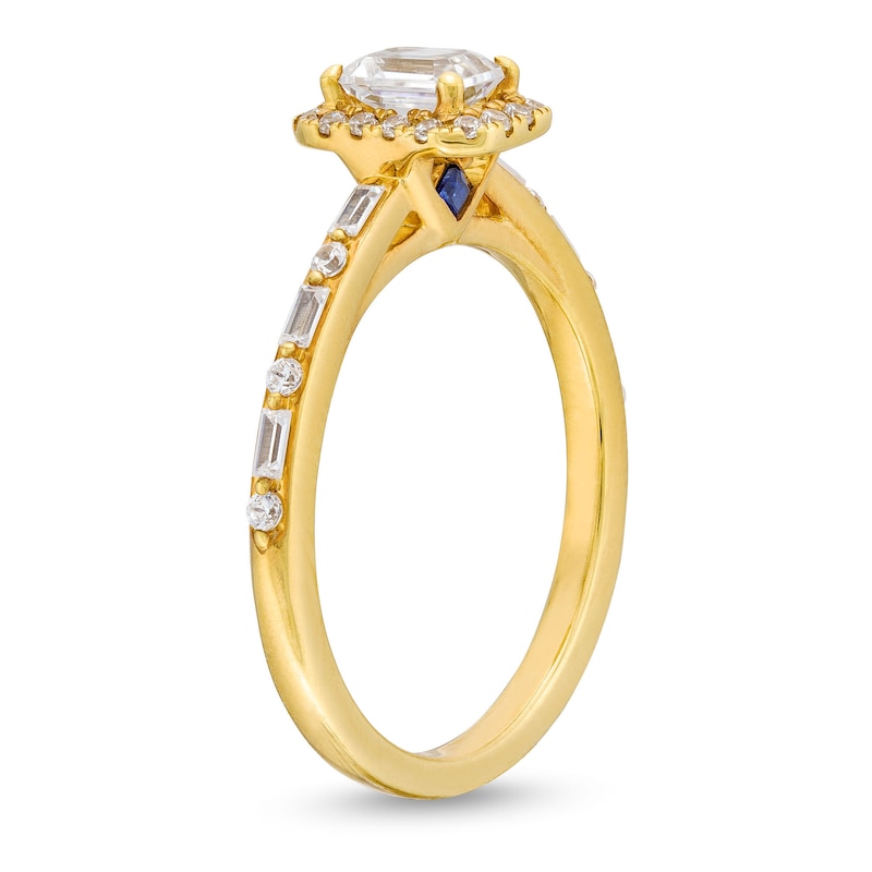 Main Image 3 of Vera Wang Love Collection 3/4 CT. T.W. Emerald-Cut Diamond Frame Art Deco Engagement Ring in 14K Gold (I/SI2)