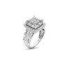 Thumbnail Image 3 of 2 CT. T.W. Princess-Cut Multi-Diamond Cushion-Shaped Frame Triple Row Engagement Ring in 14K White Gold