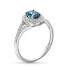 Thumbnail Image 3 of Oval London Blue Topaz and 1/6 CT. T.W. Diamond Framed Ring in 10K White Gold