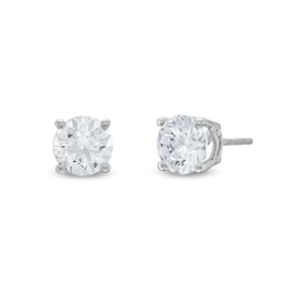 2 CT. T.W. Certified Lab-Created Diamond Solitaire Stud Earrings in 14K White Gold (I/SI2)