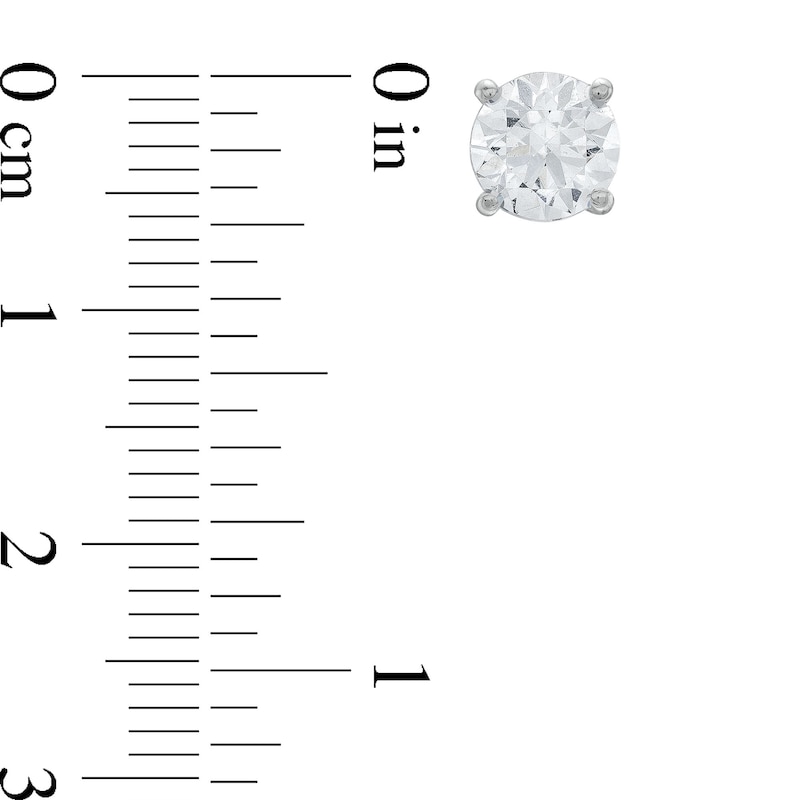 Main Image 3 of 2 CT. T.W. Certified Lab-Created Diamond Solitaire Stud Earrings in 14K White Gold (I/SI2)