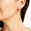 Thumbnail Image 2 of Oval Citrine and White Lab-Created Sapphire Stacked Drop Earrings in 10K Gold