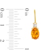 Thumbnail Image 3 of Oval Citrine and White Lab-Created Sapphire Stacked Drop Earrings in 10K Gold