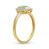 Thumbnail Image 2 of Emerald-Cut Emerald and 1/10 CT. T.W. Diamond Frame Ring in 10K Gold