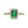 Thumbnail Image 3 of Emerald-Cut Emerald and 1/10 CT. T.W. Diamond Frame Ring in 10K Gold