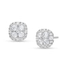 Thumbnail Image 1 of 1 CT. T.W. Cushion Multi Certified Lab-Created Diamond Stud Earrings in 14K White Gold (F/SI2)