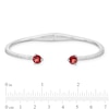 Thumbnail Image 3 of Garnet and White Lab-Created Sapphire Open Hinged Bangle in Sterling Silver