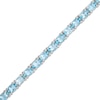 Thumbnail Image 0 of Oval Aquamarine Line Bracelet in Sterling Silver - 7.25"