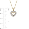 Thumbnail Image 2 of 1/4 CT. T.W. Baguette-Cut and Round Diamond Double Frame Heart Pendant in 10K Gold