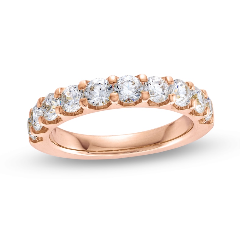 Main Image 1 of 1-1/2 CT. T.W. Diamond Ten Stone Anniversary Band in 10K Rose Gold