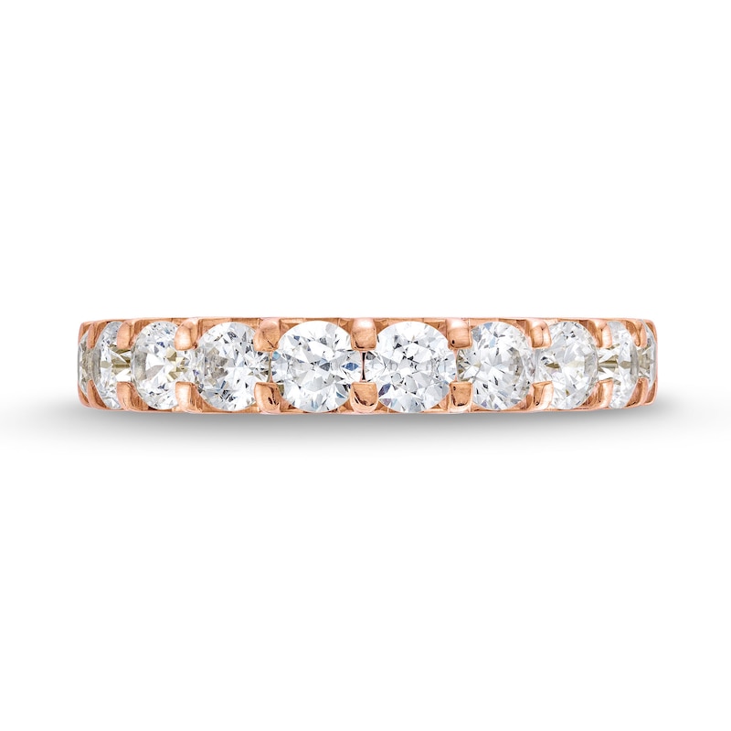 Main Image 4 of 1-1/2 CT. T.W. Diamond Ten Stone Anniversary Band in 10K Rose Gold