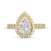Thumbnail Image 3 of 1-1/4 CT. T.W. Pear-Shaped Multi-Diamond Frame Engagement Ring in 14K Gold