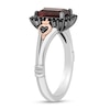 Thumbnail Image 2 of Enchanted Disney Villains Evil Queen Garnet and Diamond Heart-Sides Ring in Two-Tone Silver and 10K Rose Gold