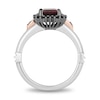 Thumbnail Image 3 of Enchanted Disney Villains Evil Queen Garnet and Diamond Heart-Sides Ring in Two-Tone Silver and 10K Rose Gold