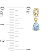 Thumbnail Image 3 of Pear-Shaped Aquamarine and White Lab-Created Sapphire Loop Drop Earrings in Sterling Silver with 14K Gold Plate