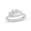 Thumbnail Image 1 of 2 CT. T.W. Emerald-Cut Certified Lab-Created Diamond Past Present Future® Engagement Ring in 14K White Gold (F/VS2)