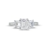 Thumbnail Image 4 of 2 CT. T.W. Emerald-Cut Certified Lab-Created Diamond Past Present Future® Engagement Ring in 14K White Gold (F/VS2)