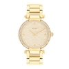 Thumbnail Image 0 of Ladies' Coach Cary Crystal Accent Gold-Tone IP Watch with Beige Mother-of-Pearl Dial (Model: 14504183)