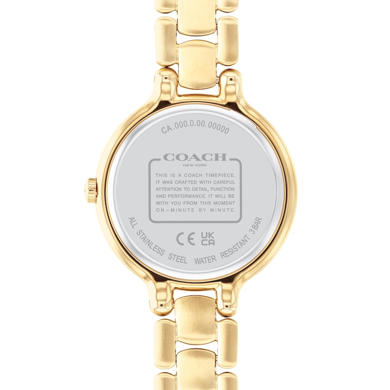 Main Image 3 of Ladies' Coach Chelsea Crystal Accent Gold-Tone IP Watch with Green Dial (Model: 14504251)