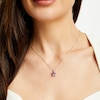 Thumbnail Image 2 of Cushion-Cut Amethyst and White Lab-Created Sapphire Pendant in Sterling Silver with 14K Rose Gold Plate