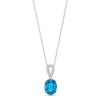 Thumbnail Image 0 of Oval London Blue Topaz and Diamond Accent Loop Bail Pendant in 10K White Gold