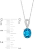 Thumbnail Image 2 of Oval London Blue Topaz and Diamond Accent Loop Bail Pendant in 10K White Gold