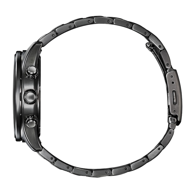Men's Citizen Eco-Drive® Caliber Black IP Chronograph Watch with Black Dial (Model: CA0775-52E)