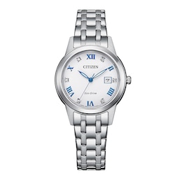 Ladies' Citizen Eco-Drive® Classic Watch with White Dial (Model: FE1240-57A)