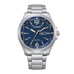 Men's Citizen Eco-Drive® Classic Watch with Blue Dial (Model: AW0110-58L)