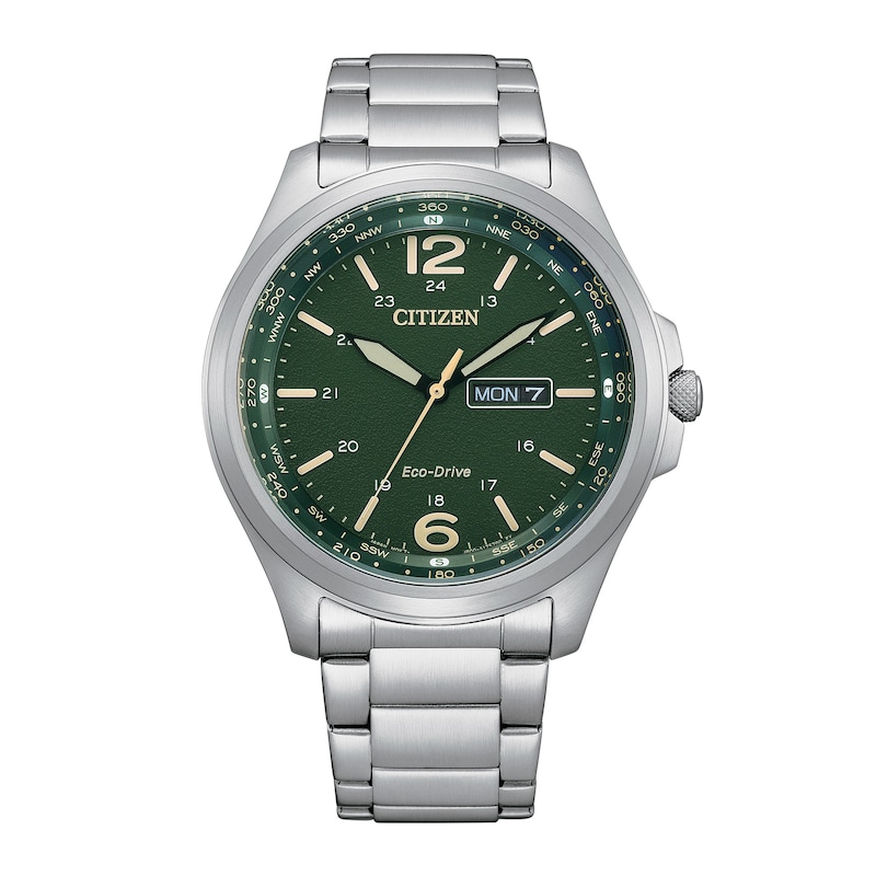 Main Image 1 of Men's Citizen Eco-Drive® Classic Watch with Green Dial (Model: AW0110-58X)