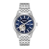 Thumbnail Image 0 of Men's Bulova Automatic Watch with Dark Blue Dial and Skeleton Heart (Model: 96A189)