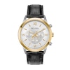 Thumbnail Image 0 of Men's Bulova Black Leather Strap Chronograph Watch with Mother-of-Pearl Skeleton Dial (Model: 98A218)