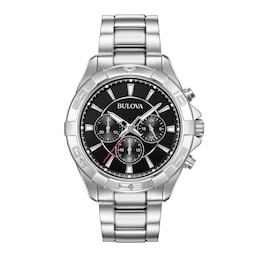 Men's Bulova Classic Chronograph Watch with Black Dial (Model: 96A216)