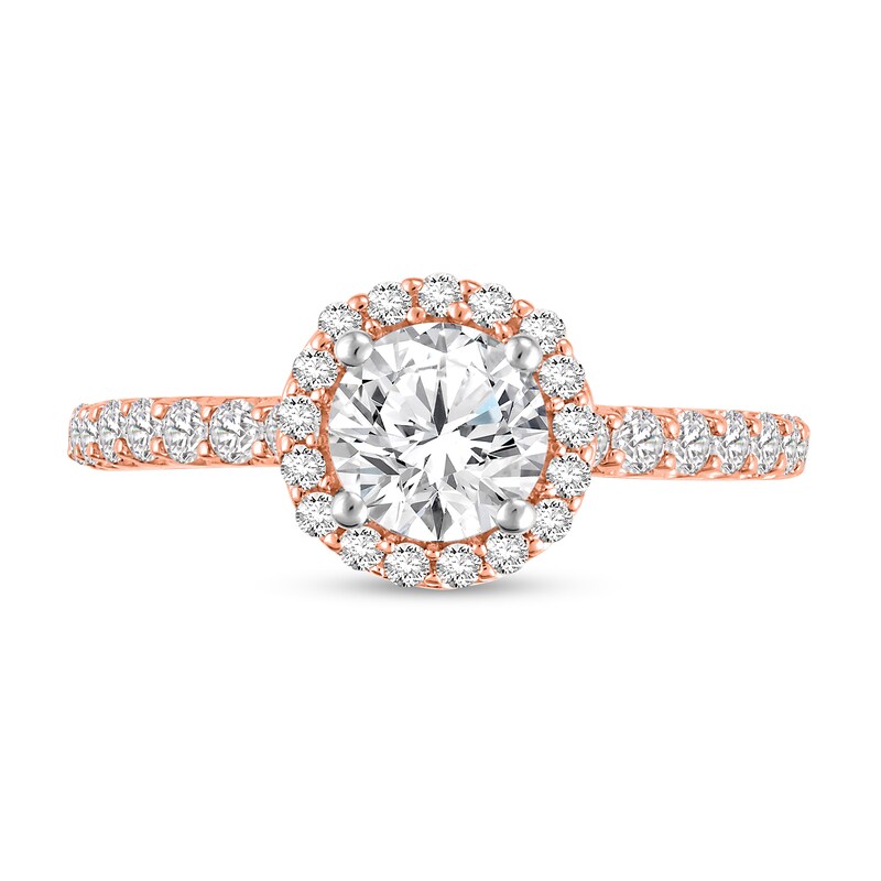 Main Image 3 of 1-1/2 CT. T.W. Certified Lab-Created Diamond Frame Engagement Ring in 14K Rose Gold (F/VS2)