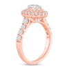 Thumbnail Image 2 of 1-1/2 CT. T.W. Oval Certified Lab-Created Diamond Double Frame Engagement Ring in 14K Rose Gold (F/VS2)