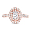 Thumbnail Image 3 of 1-1/2 CT. T.W. Oval Certified Lab-Created Diamond Double Frame Engagement Ring in 14K Rose Gold (F/VS2)