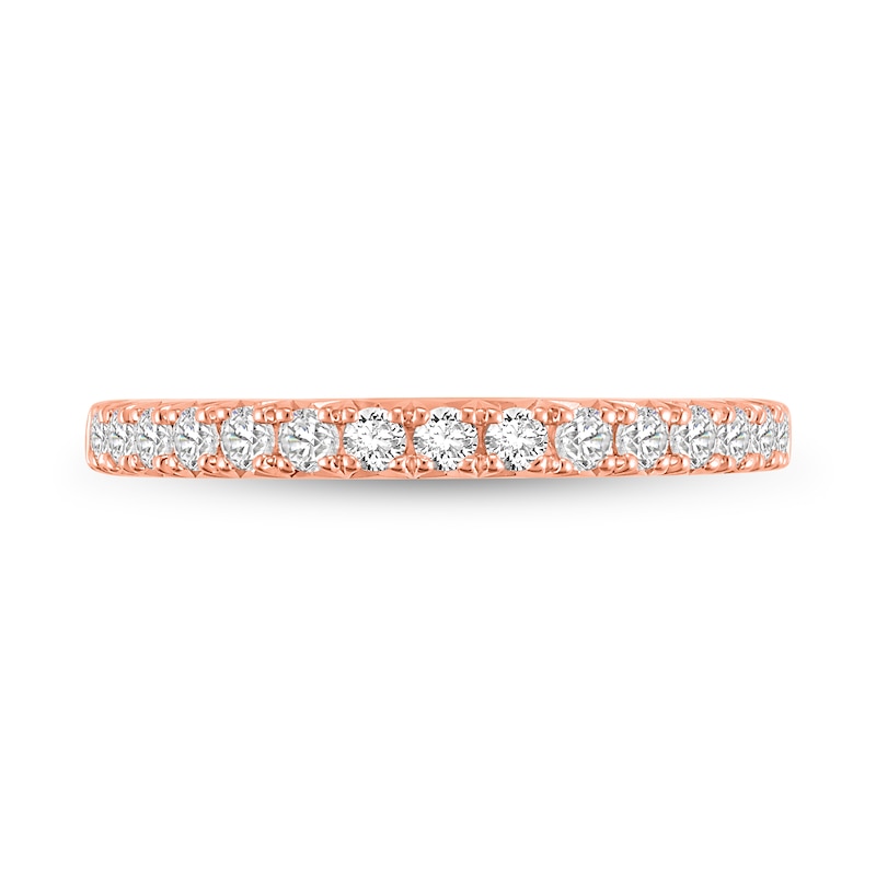 Main Image 3 of 1/2 CT. T.W. Certified Lab-Created Diamond Wedding Band in 14K Rose Gold (F/VS2)