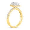 Thumbnail Image 2 of 1-1/2 CT. T.W. Emerald Certified Lab-Created Diamond Frame Engagement Ring in 14K Gold (F/VS2)