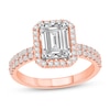 Thumbnail Image 1 of 2 CT. T.W. Emerald Certified Lab-Created Diamond Frame Engagement Ring in 14K Rose Gold (F/VS2)