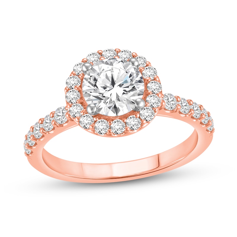 Main Image 1 of 2-1/4 CT. T.W. Certified Lab-Created Diamond Frame Engagement Ring in 14K Rose Gold (F/VS2)